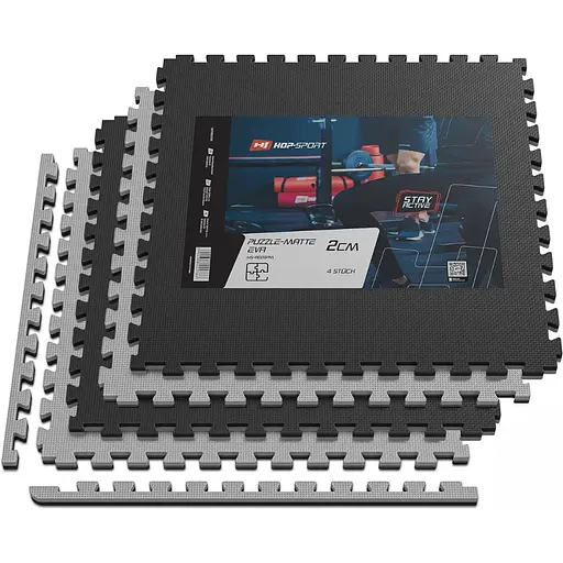 Мат-пазл Hop-Sport EVA 2см HS-A020PM - 4 частей черно-серый