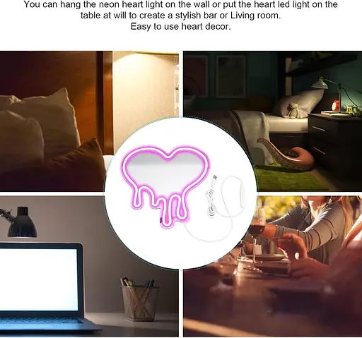 Неоновый свет Jeffergarden в форме сердца с регулируемой яркостью USB-интерфейсный декоративный светильник с розовой лампой - фото 6