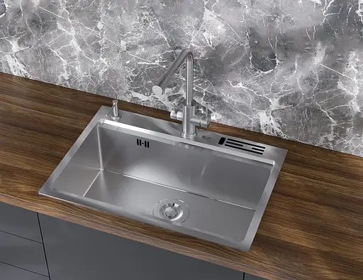 Накладная кухонная мойка из нержавейки 1.5 мм Nett NS-7048 - фото 4