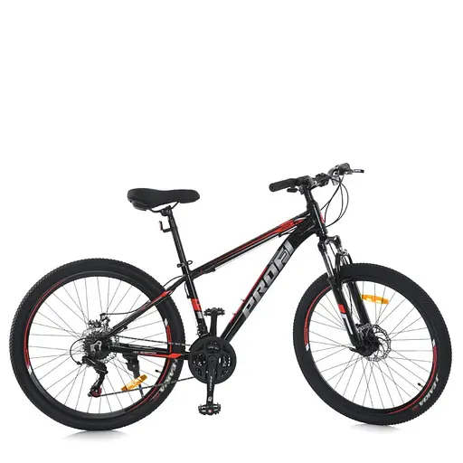 Велосипед MTB2602-2, 26 дюймов, алюминиевая рама 13 Shimano 21SP черно-красный