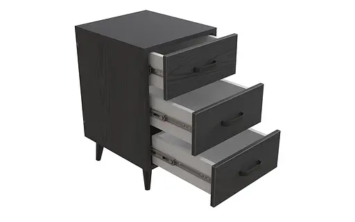 Тумба Віва 3 на конусних ніжках Ferrum-decor 56,5x35x40 Чорний метал ДСП Сосна Кембра 16 мм (FRD-106818)