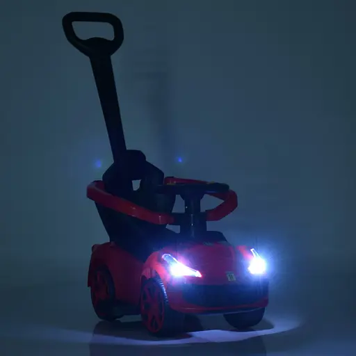 Детская каталка-толокар с родительской ручкой M 4741-3 музыка, свет - фото 5