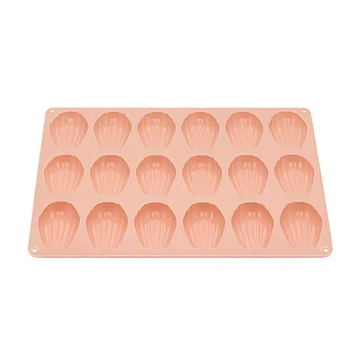 Форма силиконовая для выпечки печенья Мадлен на 18 ракушек 32х24х1.4 см C381, Kitchen Master Бежевый 87171 - фото 6