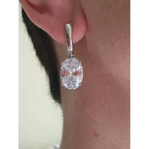 Серебряные серьги Агни СУДАРЫНЯ с фианитом. 2593/9Р-CZ - фото 2