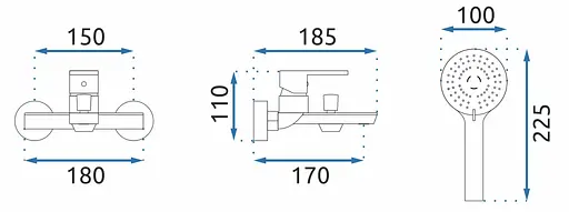 Смеситель для ванны Rea Flip настенный black REA-B2003 Черный матовый - фото 4