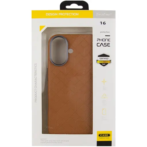 Шкіряний чохол Epik Carved with MagSafe для Apple iPhone 16, 6.1 Orange - фото 7