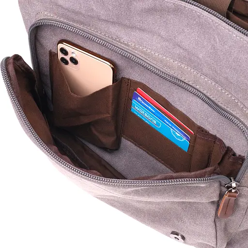 Містка горизонтальна чоловіча сумка для ноутбука з текстилю 36х33х10 см Vintage 36х33х10 см sum0021432 - фото 6