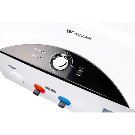 Водонагрівач Willer Edge+ 2,5 кВт, мокрий ТЕН, 20 л, прямокутний, горизонтальний, білий (EH20R) - фото 2