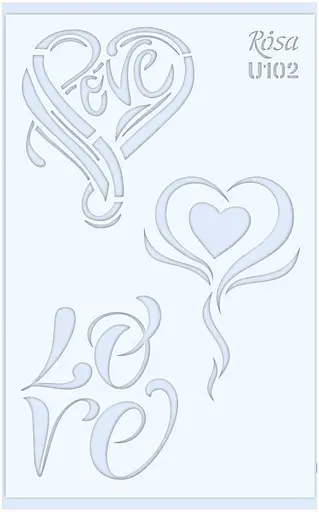 Трафарет багаторазовий універсальний №U102 Love 13×20см прозорий 0,5мм Rosa Talent - фото 1