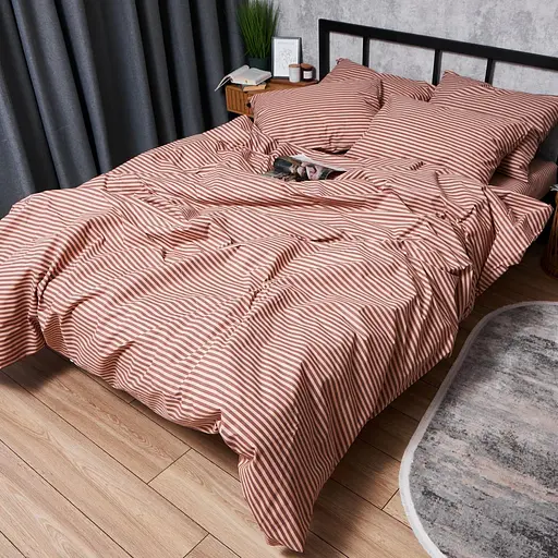 Комплект постельного белья Moon&Star Бязь Gold Люкс Autumn Stripes Двуспальные 175х210 наволочки 2х40х60 - фото 4