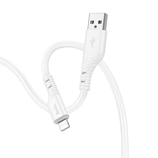 Кабель Hoco Lightning Crystal color silicone charging data cable X97 білий