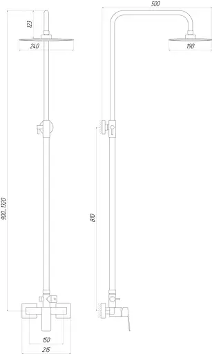 Душова система Topaz Odiss TO 18702-H52, Хром - фото 5