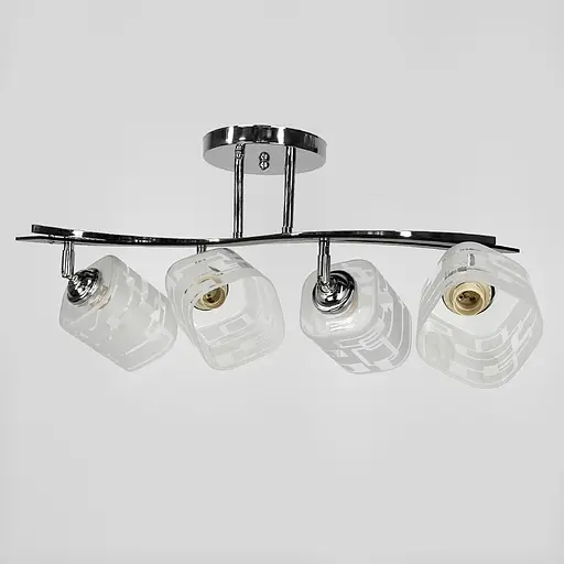 Срібний світильник із декором дерева на 4 плафони у корпусі 60 см | Арт. 6032/4 CH | Line F - фото 1