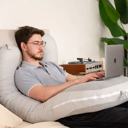 Подушка Sonex U-Body для беременных и отдыха П-образная антиаллергенная 135x68x25 серая (SO102577) - фото 17