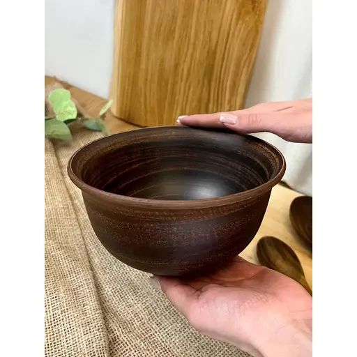 Миска высокая керамическая (глиняная) Гладкая 1 л