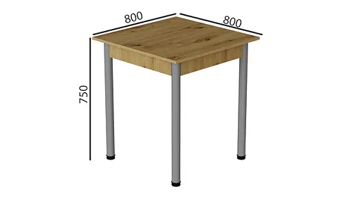 Стіл кухонний Ferrum-decor Агата 75x80x80 Сірий ДСП Дуб Артізан 16мм (FRD-105677) - фото 3