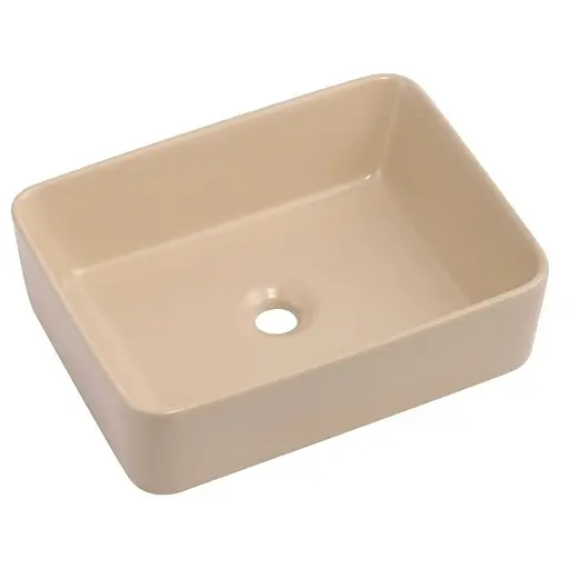 Раковина накладна Qtap Tern Beige, прямокутна, з донним клапаном QT17116069SB - фото 1