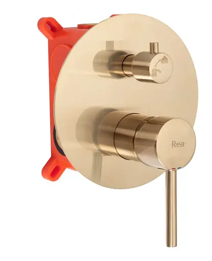 Смеситель для ванны Rea Lungo + Box скрытого монтажа brushed gold REA-B7503 Золотой - фото 2