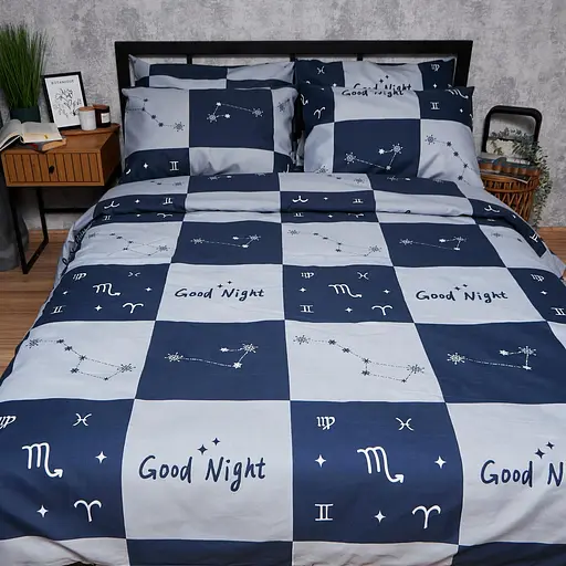 Комплект постельного белья Moon&Star Микросатин Premium Zodiac Dream King Size 220x240 наволочки 4х70х70 - фото 6