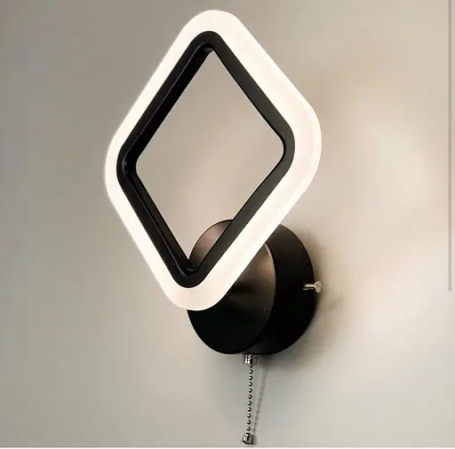 Геометричний світлодіодний настінний світильник в чорному корпусі Line F Арт. 2400/1S BK - фото 1