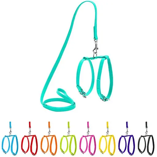 Шлея з повідцем для собак Waudog Glamour шкіряна з QR паспортом, ментоловий - фото 3