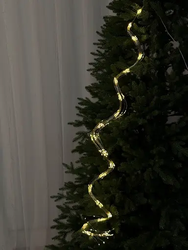 Світлодіодна гірлянда Роса-пучок Кінський хвіст 2 м 25 ниток 500 LED тепле біле світло білий провід з пультом 8 режимів