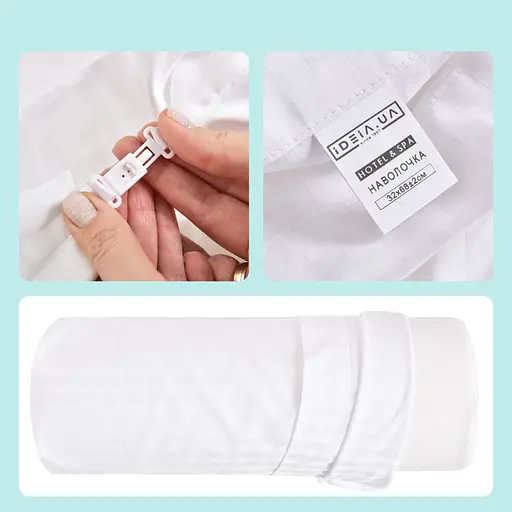 Наволочка Ideia для подушки валика сатин 32х68 см біла у смужку  (8-35793*001) - фото 2