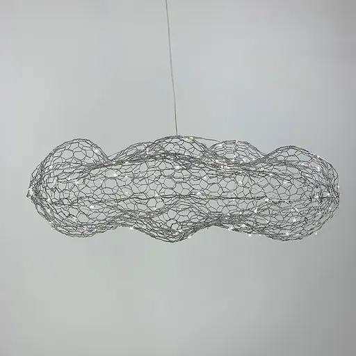 Дизайнерская декоративная серебряная люстра-облачко LED CLOUD | Ст. MJ 83 CH | Line F - фото 5