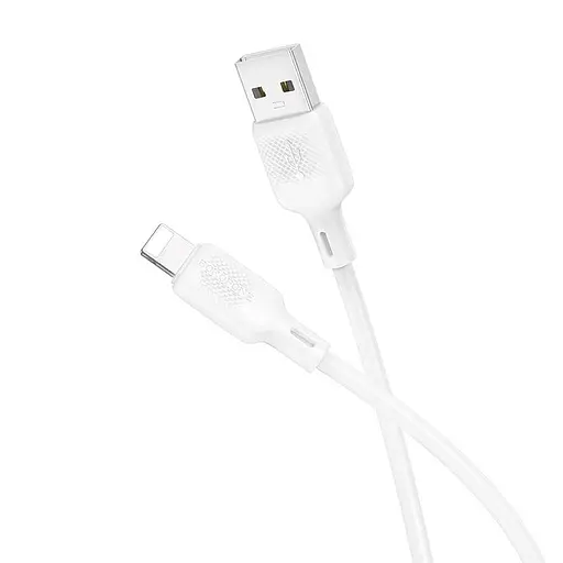 USB-кабель Borofone BX113 Silicone Lightning 1 м білий - фото 3