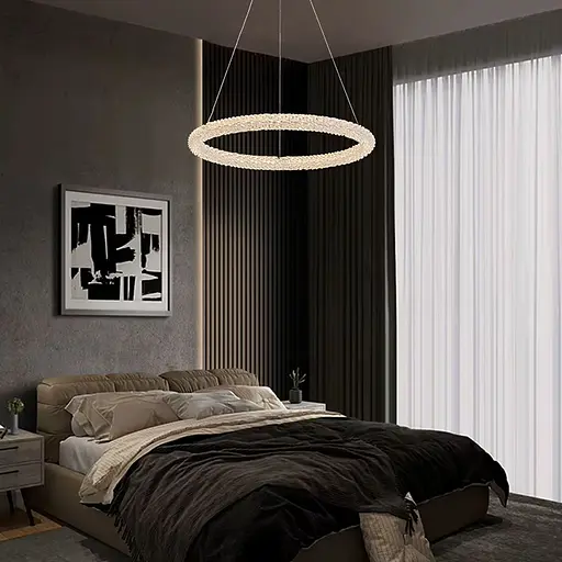 Неймовірна кришталева підвісна люстра Ø 43 см | Line F | Арт. MD9105R-400 CH - фото 1