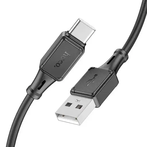 Кабель Hoco USB X101 Type-C 3A 1 м силіконовий провід з для швидкої зарядки гаджетів чорний - фото 1