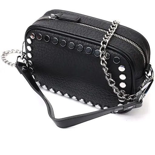 Сумка Vintage декорированная металлическими кнопками из натуральной кожи 20х14х6.5 см sum0029055 - фото 1