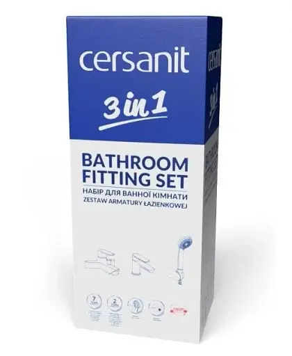 Комплект змішувачів для ванної кімнати Cersanit Vero B246 з душовим набором Senti (S601-126) 30412 - фото 10