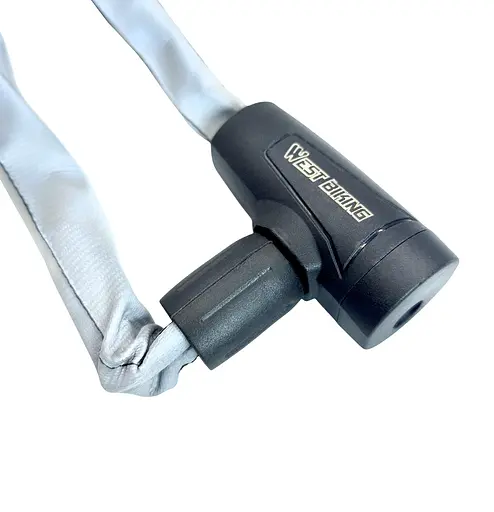 Велосипедний замок West Biking YP0705111 4 x 750 мм ланцюговий під ключ світловідбивний сірий (G0001987) - фото 3