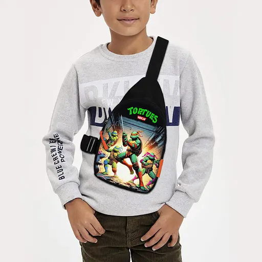 Сумка через плече дитяча Черепашки-ніндзя 29х17 см сумка слінг для хлопчика (02282)