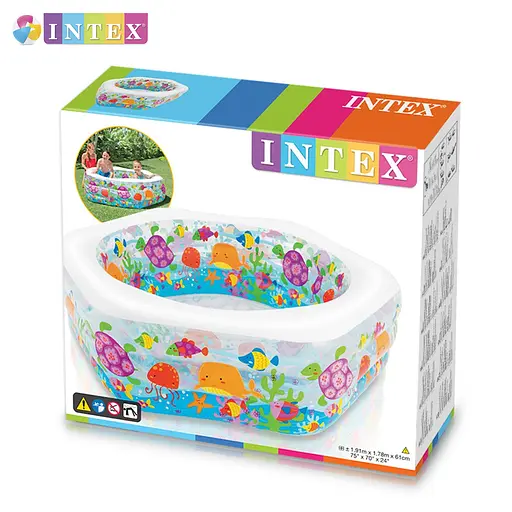 Басейн надувний дитячий Intex 56493 NP Океанський Риф 191х178х61 см 510 л від 6 років - фото 3