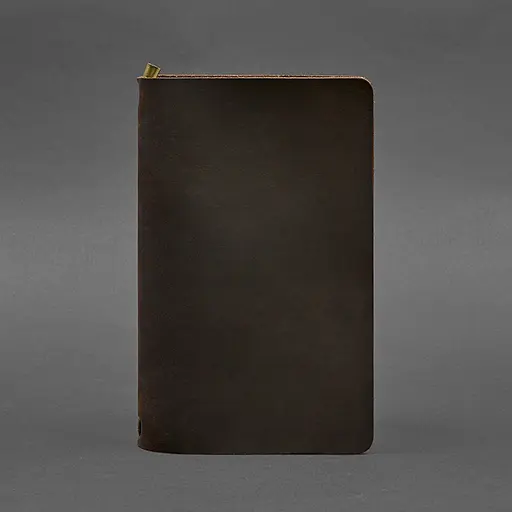 Кожаный блокнот (софт-бук) 8.0 на резинке темно-коричневый Crazy Horse - фото 5