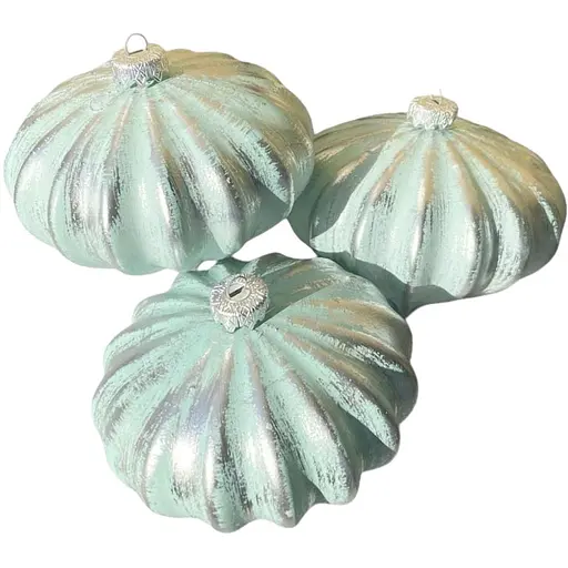 Набір ялинкових іграшок Dashuri Зефір 3 штуки по 12 см зі срібною поталлю, тіфані 14190305