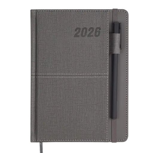 Щоденник датований Buromax Forever 2026 A5 штучна шкіра/поролон сірий (BM.21108-09) - фото 2
