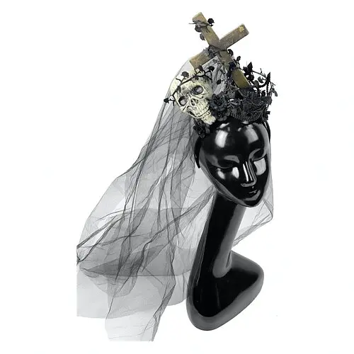 Обруч Королева кладбища с фатой - фото 1