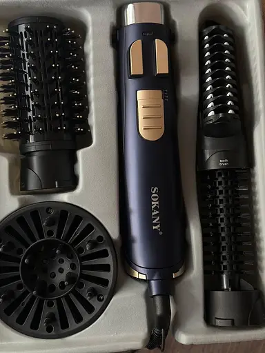 Фен-щітка Sokany SK-15007, 2 режими роботи Синій 1400 Вт - фото 3