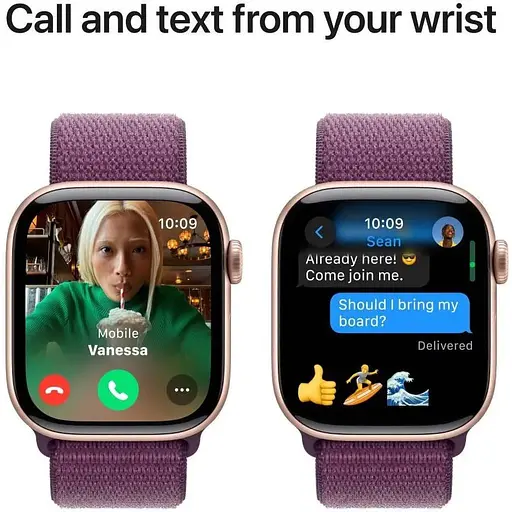 Смарт-годинник Apple Watch Series 10 GPS 42mm Rose Gold Aluminum Case w. Plum Sport Loop (MWWK3) - фото 7