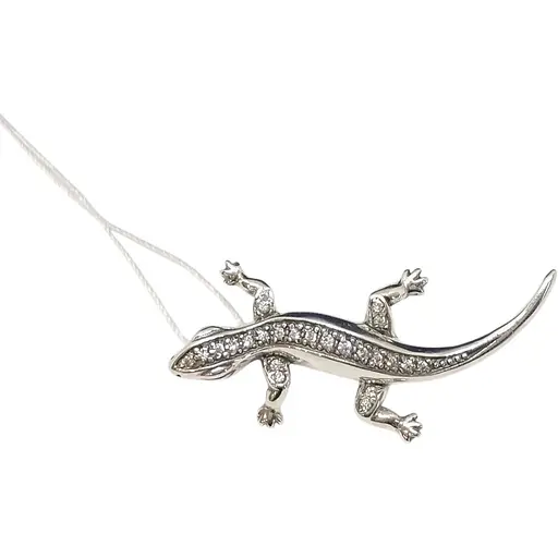 Серебряная брошь Ирий с фианитами. 9506 Белый