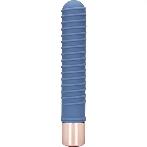 Вібратор Loveline Ribbed Mini 14.1 см синій