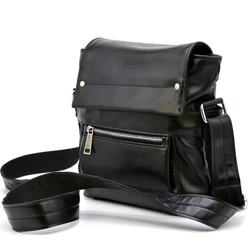 Кожаная мужская сумка через плечо TARWA 24х30х6 см sum0025888 - фото 1