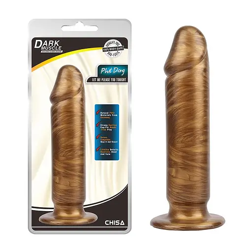 Фалоімітатор Dark Muscle Phut Dong 22 см золотий - фото 2