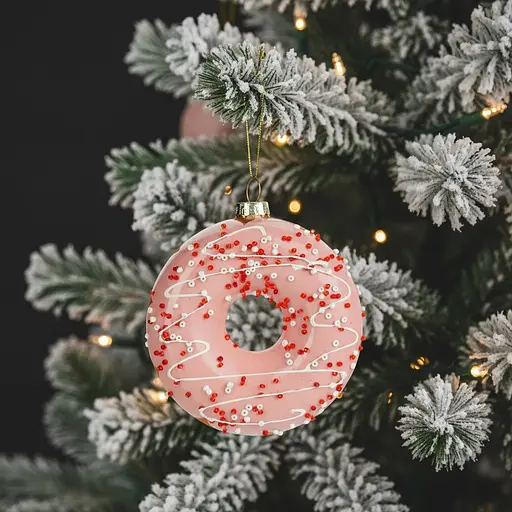 Прикраса ялинкова Handicraft Пончик скло колір у асортименті - фото 3