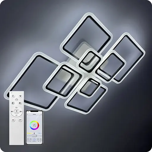 Люстра светодиодная 517 Light 3color с пультом 224Вт Черный (01555) - фото 3