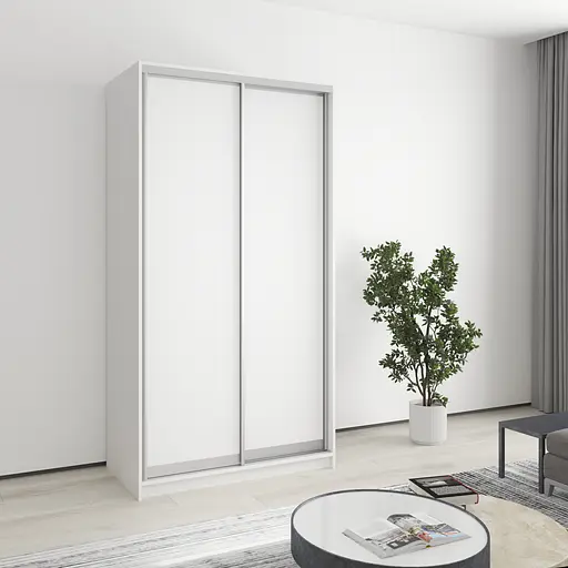 Шкаф-купе двухдверный MebelStar Стандарт AL 2ДСП 110x60x210 см Аляска белый (MBS-2298)