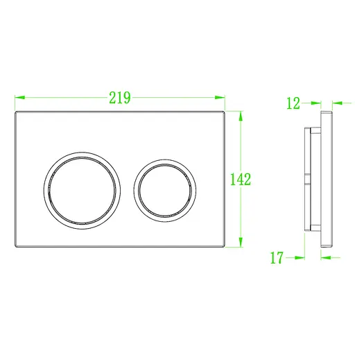 Панель змиву Koer KT-0605-03 220x140x12mm пластикова, кнопка кругла KR5316, Білий - фото 3
